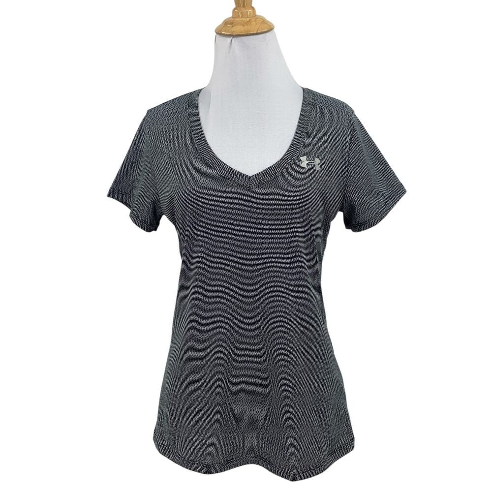 Under Armour Shirt Womens XS Extra Small HeatGear Loose Tech Ticker V Neck Tee